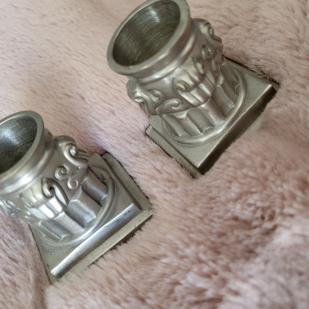 Set of Ocean Art pewter candlestick holders